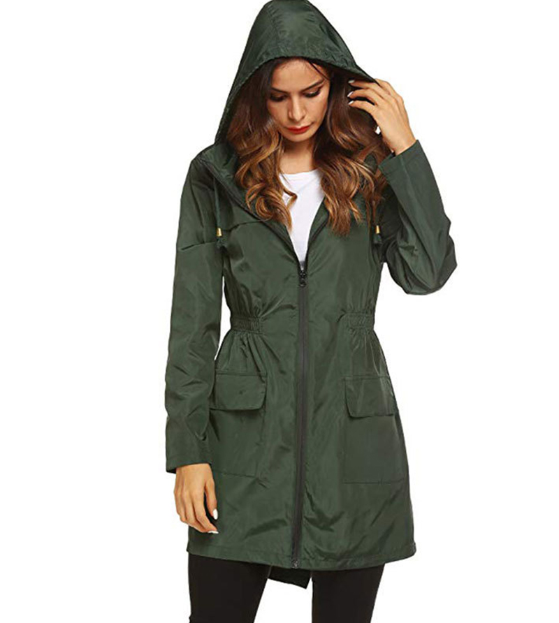 休闲连帽轻防水风衣外套